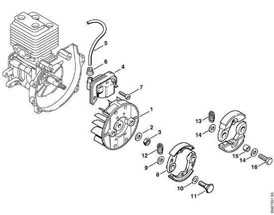 Motoguadañas (FS) FS 108 Sistema de encendido, Embrague de la marca Stihl