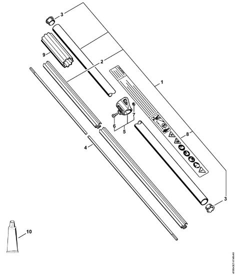 Motoguadañas (FS) FS 110 RX-Z Vástago FS 110 RX de la marca Stihl