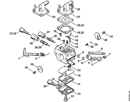 Motoguadañas (FS) FS 120 2-MIX Carburador C1Q-S161, -S162, -S163, -S164, -S82, -S83, -S138, -S139 de la marca Stihl