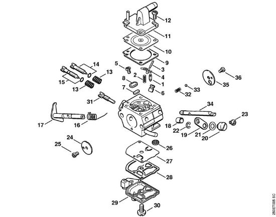 Motoguadañas (FS) FS 120 2-MIX Carburador C1Q-S35 (19.98) de la marca Stihl