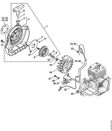 Motoguadañas (FS) FS 120 R 2-MIX Mecanismo de arranque, Sistema de encendido de la marca Stihl