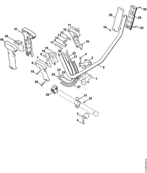 Motoguadañas (FS) FS 160 Empuóadura doble, Empuóadura de mando   3 50 609 047 (25.2001) de la marca Stihl