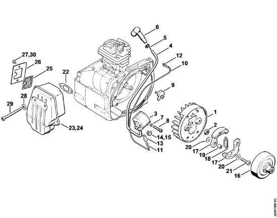 Motoguadañas (FS) FS 180 Sistema de encendido, Embrague de la marca Stihl
