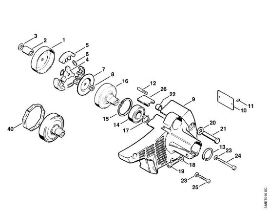 Motoguadañas (FS) FS 200 Embrague, Carcasa del embrague de la marca Stihl