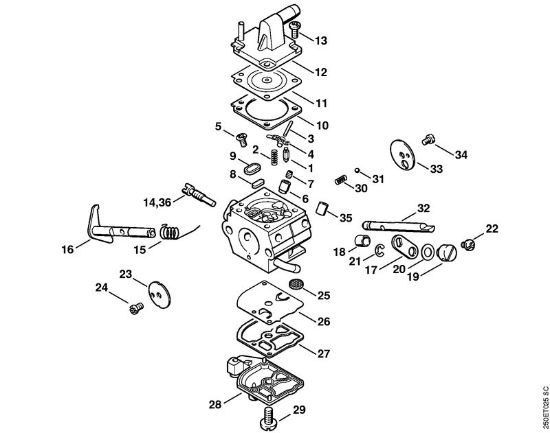 Motoguadañas (FS) FS 200 R Carburador C1Q-S51, C1Q-S36 (09.2003) de la marca Stihl