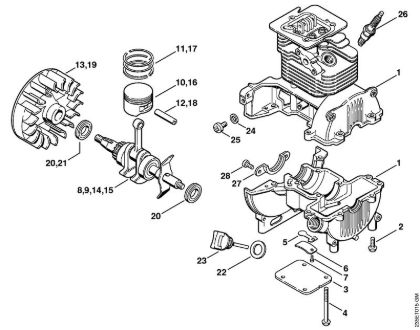 Motoguadañas (FS) FS 25-4 Cárter del cigüeóal de la marca Stihl