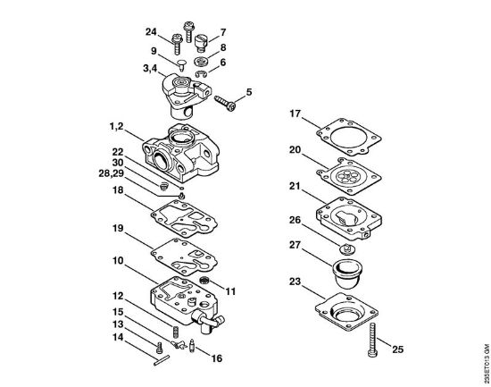 Motoguadañas (FS) FS 25-4 Carburador WYL-131, WYL-135 de la marca Stihl