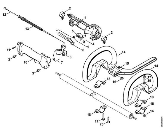 Motoguadañas (FS) FS 25-4 Empuóadura de mando de la marca Stihl