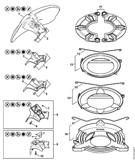 Motoguadañas (FS) FS 260 Protector para cuchilla trituradorax, Tope de la marca Stihl