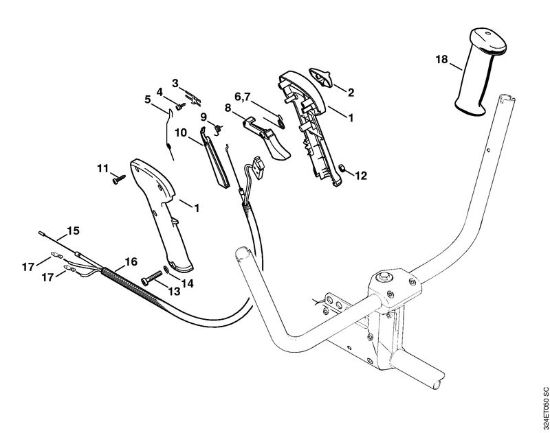 Motoguadañas (FS) FS 280 Empuóadura de mando de la marca Stihl