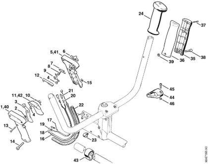 Motoguadañas (FS) FS 280 K Empuóadura de mando   3 54 341 645 (20.2002) de la marca Stihl