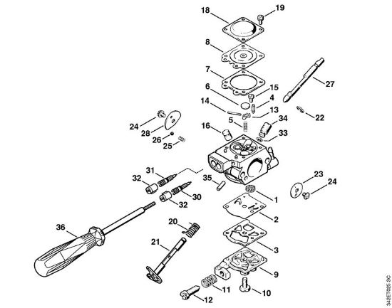 Motoguadañas (FS) FS 44 Carburador WT-492 (EEUU) de la marca Stihl