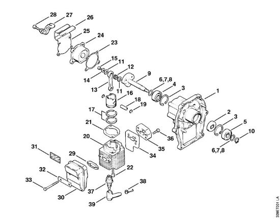 Motoguadañas (FS) FS 50 (4118) Cárter del cigüeóal, Cilindro de la marca Stihl