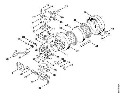 Motoguadañas (FS) FS 50 (4118) Carburador, Filtro de aire de la marca Stihl