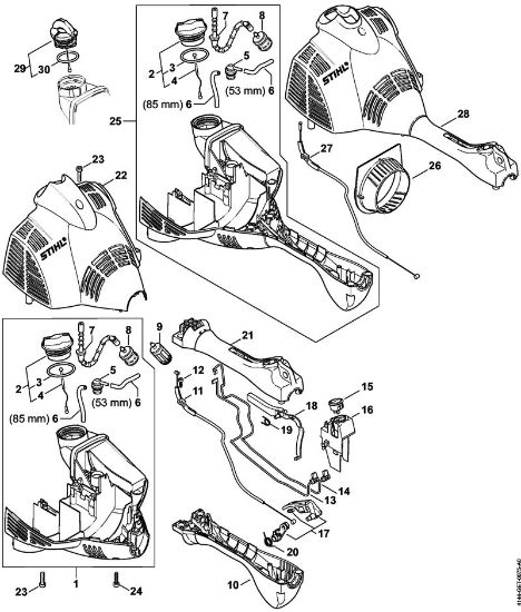 Motoguadañas (FS) FS 50 C-E Carcasa del motor de la marca Stihl