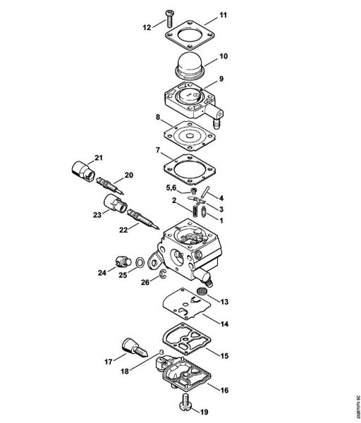 Motoguadañas (FS) FS 55 2-MIX Carburador C1Q-S216, C1Q-S190 2-MIX (16.2014), (39.2011) de la marca Stihl