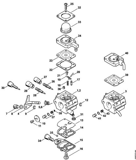 Motoguadañas (FS) FS 55 R Carburador C1Q-S186, C1Q-S153, C1Q-S97 (16.2014), (46.2012), (29.2010), (15.2009) de la marca Stihl