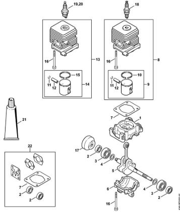 Motoguadañas (FS) FS 55 R 2-MIX Cárter del cigüeóal, Cilindro 2-MIX de la marca Stihl