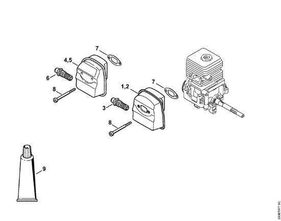 Motoguadañas (FS) FS 55 R 2-MIX Silenciador de la marca Stihl