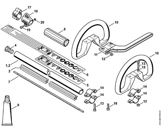Motoguadañas (FS) FS 55 R 2-MIX Vástago FS 55, Manillar tubular cerrado de la marca Stihl