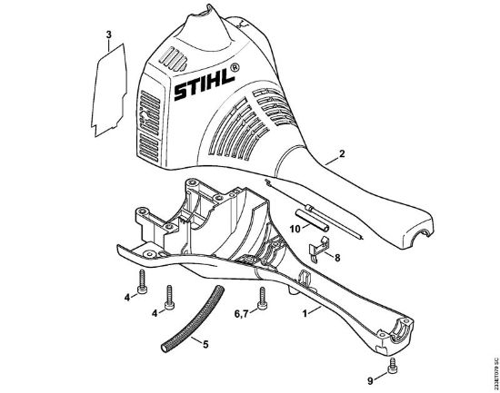 Motoguadañas (FS) FS 55 T Carcasa del motor (Empuóadura doble) de la marca Stihl