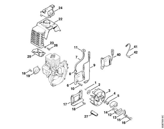 Motoguadañas (FS) FS 56 (4125) Sistema de encendido, Embrague de la marca Stihl