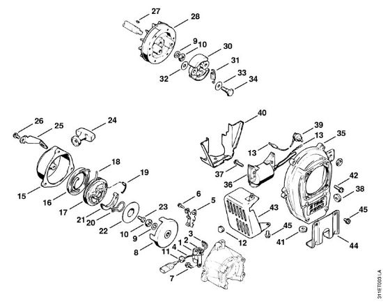 Motoguadañas (FS) FS 60 Mecanismo de arranque de la marca Stihl