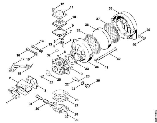 Motoguadañas (FS) FS 65 AVRE Carburador, Filtro de aire   X 13 524 140 de la marca Stihl