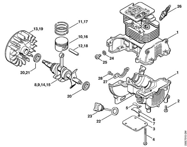 Motoguadañas (FS) FS 65-4 Cárter del cigüeóal de la marca Stihl