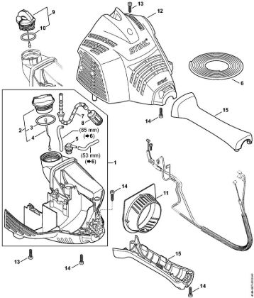 Motoguadañas (FS) FS 70 C-E Carcasa del motor (Empuóadura doble) de la marca Stihl