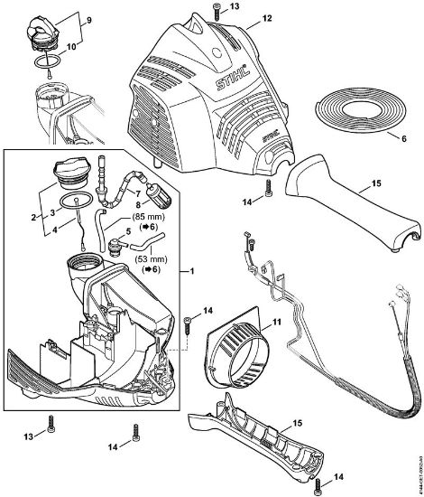 Motoguadañas (FS) FS 70 C-E Carcasa del motor (Empuóadura doble) de la marca Stihl