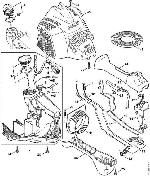 Motoguadañas (FS) FS 70 RC-E Carcasa del motor (Manillar tubular cerrado) de la marca Stihl