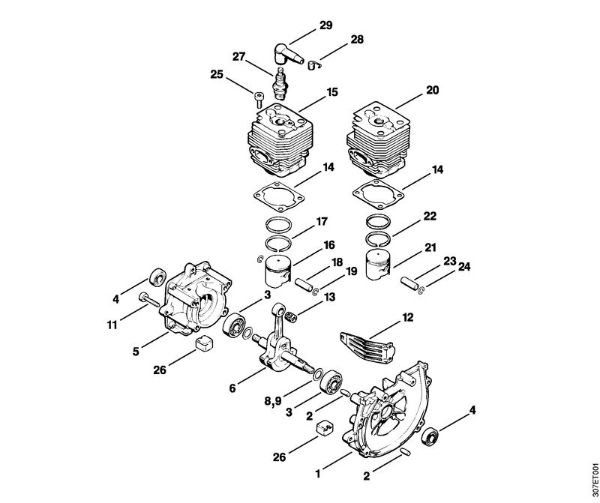 Motoguadañas (FS) FS 81 Cárter del cigüeóal, Cilindro de la marca Stihl