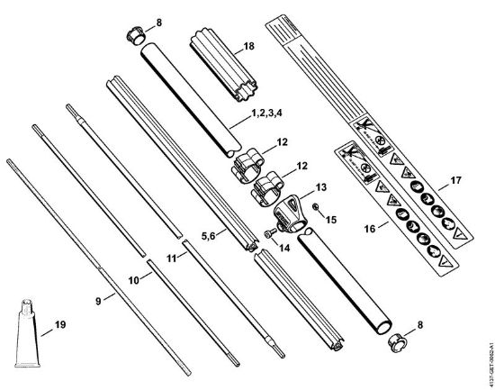 Motoguadañas (FS) FS 85 Vástago FS 80, 80 R, 85, 85 R, 85 RX de la marca Stihl