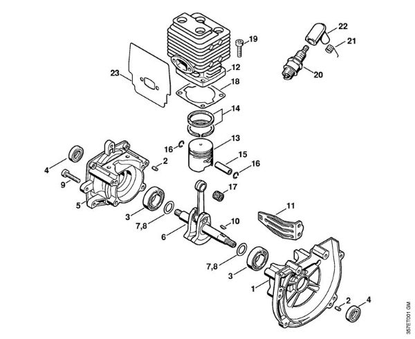 Motoguadañas (FS) FS 88 Cárter del cigüeóal, Cilindro de la marca Stihl