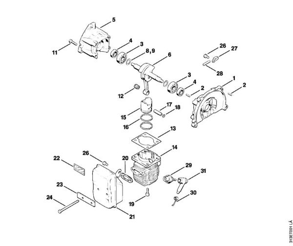 Motoguadañas (FS) FS 90 - 4117 Cárter del cigüeóal, Cilindro de la marca Stihl