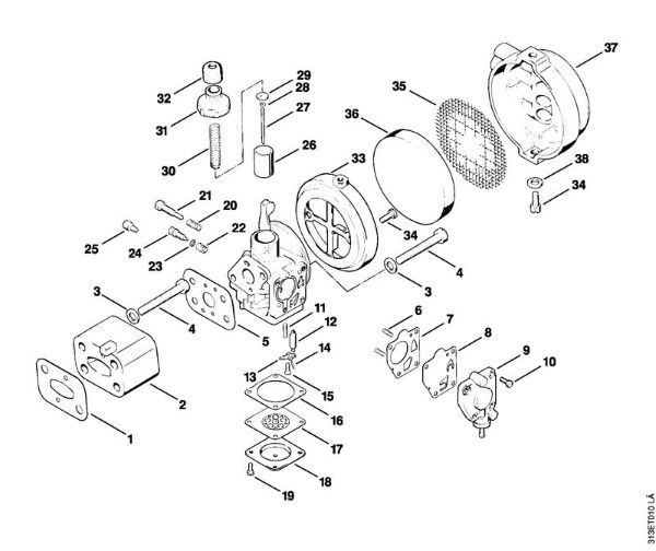 Motoguadañas (FS) FS 90 - 4117 Carburador, Filtro de aire de la marca Stihl