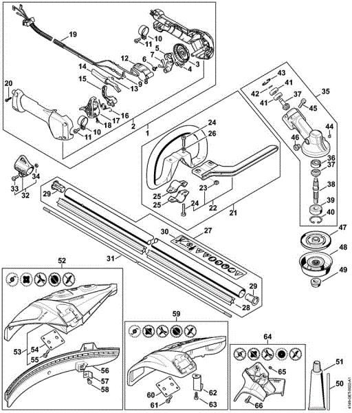 Motoguadañas (FS) FS 94 RC-E Empuóadura de mando, Vástago, Caja reductora de la Níºmero de máquina 516962085 de la marca Stihl