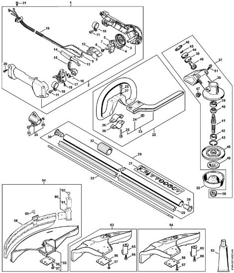 Motoguadañas (FS) FS 94 RC-E Empuóadura de mando, Vástago, Caja reductora hasta níºmero de máquina 514309587 de la marca Stihl