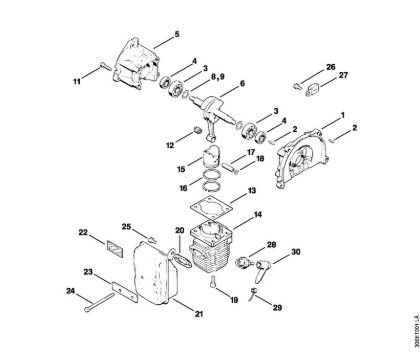 Motoguadañas (FS) FS 96 Cárter del cigüeóal, Cilindro de la marca Stihl