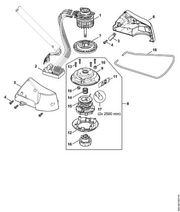 Motoguadañas de baterí­a (FSA) FSA 85 Motor eléctrico, Cabezal de corte de la marca Stihl