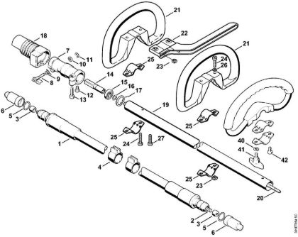 Motoguadañas de mochila (FR) FR 106 Eje flexible, Manillar tubular cerrado de la marca Stihl