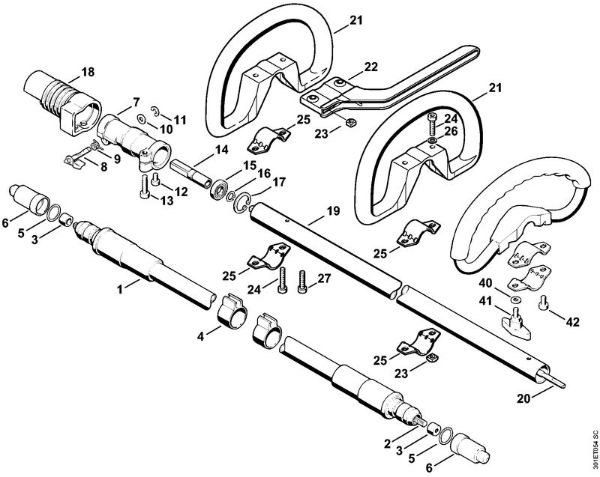Motoguadañas de mochila (FR) FR 106 Eje flexible, Manillar tubular cerrado de la marca Stihl