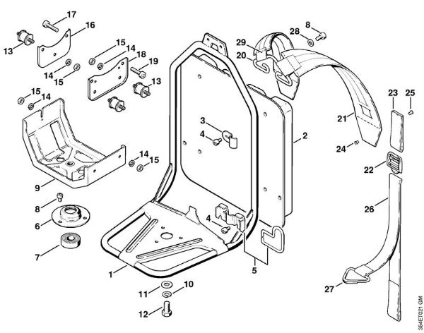 Motoguadañas de mochila (FR) FR 108 Bastidor de porte de la marca Stihl