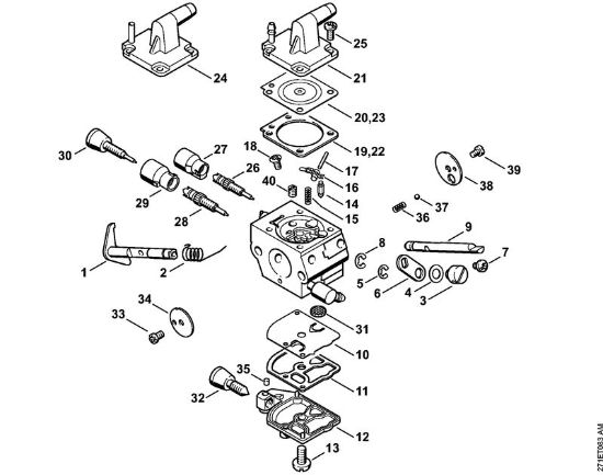 Motoguadañas de mochila (FR) FR 350 Carburador C1Q-S162, C1Q-S164, C1Q-S83, C1Q-S139 FR 350 de la marca Stihl