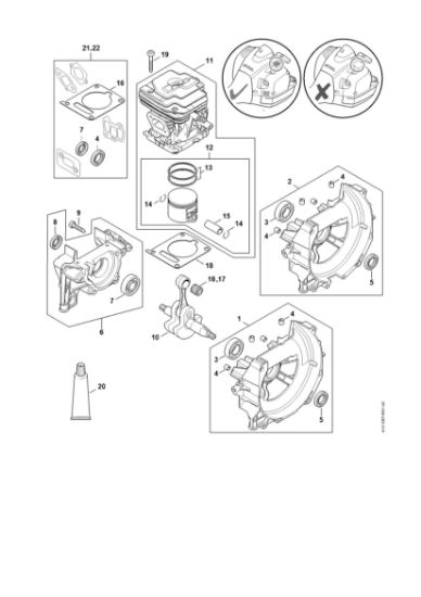 Imagen de Cárter del cigáeáal, Cilindro FR 460, FR 480 FR 460 TC-E
