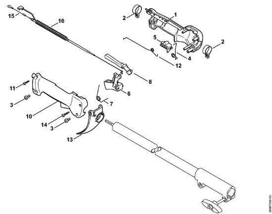 Motoguadañas de mochila (FR) FR 85 T Empuóadura de mando (24.2002) de la marca Stihl