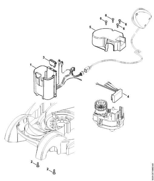 Â Cortacéspedes (RMA) RMA 370 Soporte de baterí­a, módulo electrónico de la marca Stihl