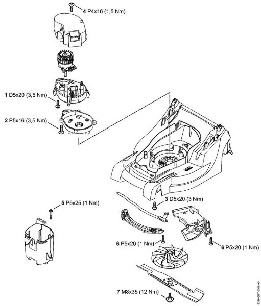 Â Cortacéspedes (RMA) RMA 410 C Pares de apriete de la marca Stihl