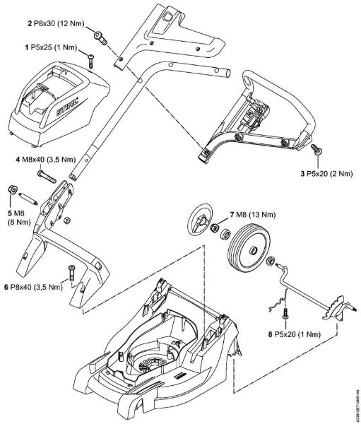 Â Cortacéspedes (RMA) RMA 410 C Pares de apriete de la marca Stihl